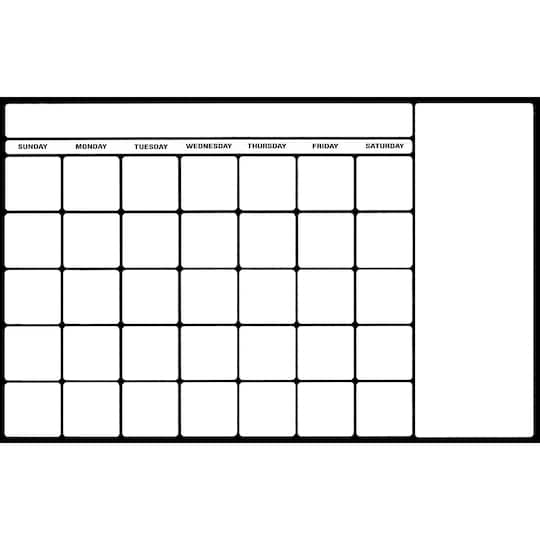 WallPops Black & White Dry Erase Calendar